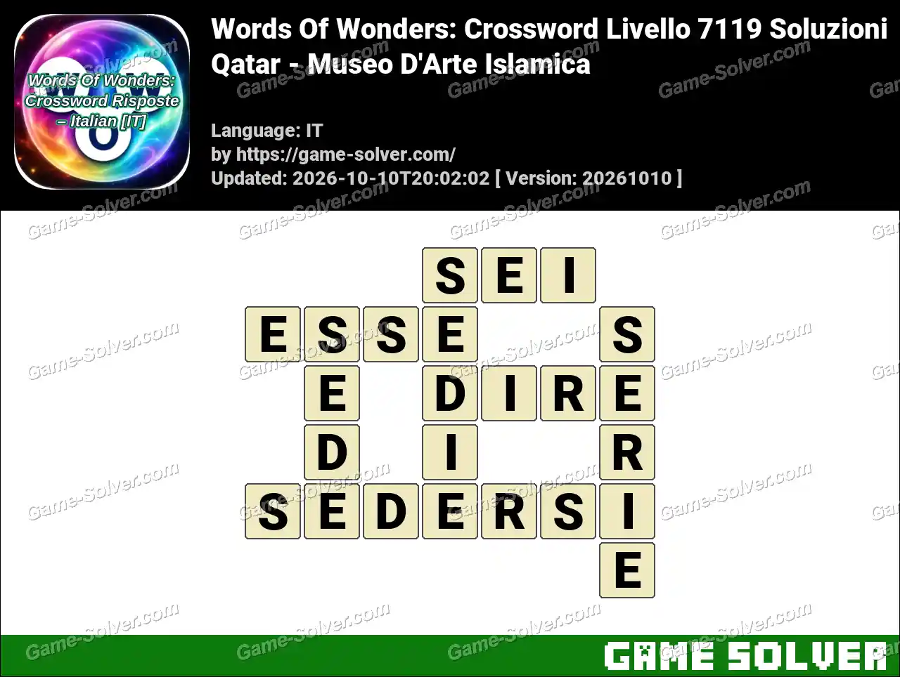 Words Of Wonders: Crossword Livello 7119 Soluzioni – Qatar – Museo D’Arte Islamica